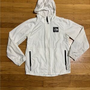 Northface White Lightweight Rain Jacket Kids Size Medium